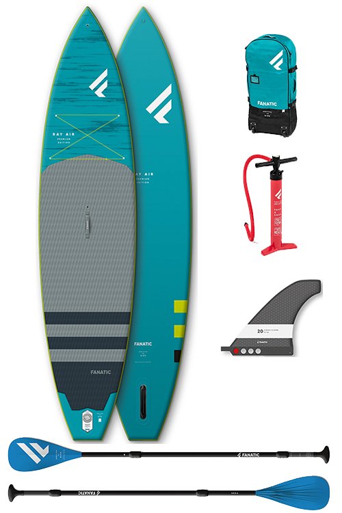 fanatic ray air premium touring paddle board package